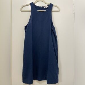 Linen blend Cutaway Tank Mini Dress